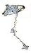 3 Pc Slave Bracelet Ring & Chain with Diamond Cut Horse Head