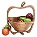 Foldable Wood Fruit Basket Apple Collapsible Fruit ,Vegetable Basket Bowl Foldable Wood Fruit Basket Apple