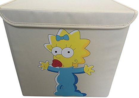 home lid foldable container space saver toy storage box organiser Simpsons Maggie trunk chest tidy room kids tots gift organizer children cartoon