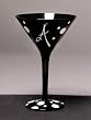 Personalitini - Monogram Black Polka Dot Martini Glass - A