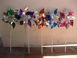 5pc Blue/Orange/Green/Hot Pink/Red/Yellow Assorted Metallic Pinwheel 7.5