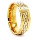 Solid Tungsten Carbide 18k Gold Plated Laser Engraved Celtic Criss-Cross Design 8mm Wedding Ring Fashion Band Size 7 Solid Tungsten Carbide 18k Gold Plated Laser Engraved Celtic Criss-Cross Design 8mm Wedding Ring Fashion Band Size 7
