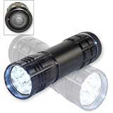 Super-Bright 9 LED Heavy-Duty Compact Aluminum Flashlight - Jet Black