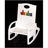IMAGE OF Personalized Rocking Chair With 12 Letters Letter Color: Primary, Customize: Yes