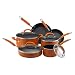 Rachael Ray 10-Piece Porcelain Enamel Cookware Set, Orange