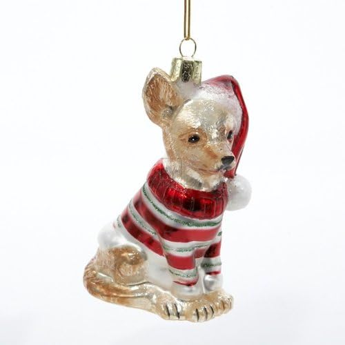 Kurt Adler 3-1/2-Inch Noble Gems Glass Chihuahua Ornament