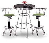 IMAGE OF Chrome Bar Table & 2 Chrome Adjustable 24