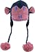 DeLux Blue Sock Monkey Face Wool Pilot Animal Cap/Hat with Ear Flaps and Poms
