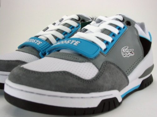 Lacoste Missouri Punched Mens Shoes White Gray Aqua Stealth