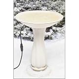 Heated Plastic Bird Bath in White