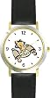 Torah Scroll with Star of David Judaica Jewish Theme - WATCHBUDDY&reg; DELUXE TWO-TONE THEME WATCH - Arabic Numbers - Black Leather Strap-Size-Large ( Men's Size or Jumbo Women's Size )