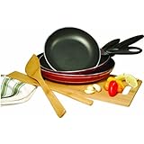 ExcelSteel 3-Piece Aluminum Non Stick Frypan Set with Heat Indicator Handles