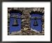 Close View of Two Bells in a Tower Near La Seu D'Urgell, Pyrenees Mountains, Spain, Europe Architecture Framed Art Poster Print by Stacy Gold, 22x18