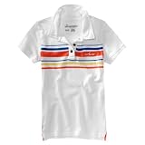 エアロポステール Aeropostale 【正規店買付け】並行輸入品 ﾚﾃﾞｨｰｽ 半袖 ストライプ ポロシャツ 【multi striped shrunken jersey polo】　ホワイト