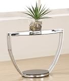 End Table with Glass Metal Base