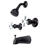 Buy Two-handle Tub & Shower Faucet, Oil Rubbed Bronze Finish, Porcelain Handle,... by Plumb