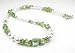 August Peridot Swarovski Crystal Birthstone Beaded Necklaces in Sterling Silver with White Pearls by Gemstone Gifts Handmade Jewelry.