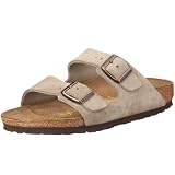 Birkenstock Arizona Birko-Flor, Style-No. 151213, Unisex Clogs, Stone Nubuk, EU 41, slim width