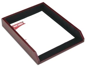 Two-Tone Leather Letter Tray
