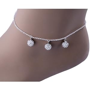 Kadima Swarovski Elements Crystal Disco Ball 8mm Bracelet,Bracelet Length 8.5 Inches,White