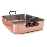 41mr8eN7U5L. SL160  Mheritage Cuprinox 7.1 Quart Rectangular Roasting Pan with Cast Iron Handles
