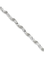 Genuine .925 Sterling Silver Diamond Bracelet 12 Grams . 100% Satisfaction Guaranteed.