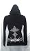 Royal Gothic Antique Silver Cross Rhinestone Hoodie