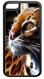 Fractal Baby Leopard Print Design TM Hard Black Plastic Case for the Apple iPhone 4, 4s Universal Made in the U.S.A.