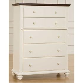 Broyhill 4112-240 Cross Creek Drawer Chest in Cherry and Linen White