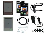 iShoppingdeals - Gray/Green Soft Skin Case + Car Charger + AC Travel Charger + USB Data Cable + Headphone + Screen Protector + Fishbone Keychain for Interead COOL-ER eBook Reader