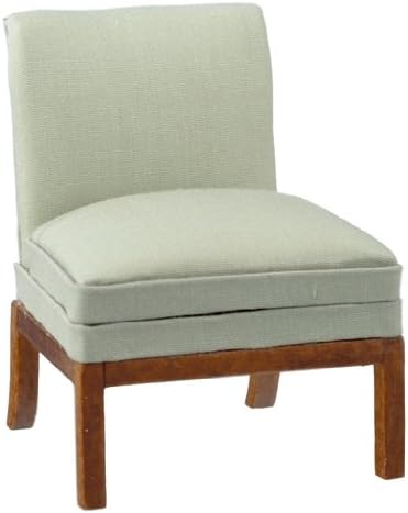 Dollhouse Miniature Green Armless Contemporary Occasional Chair