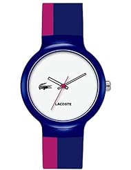 Lacoste GOA White Dial Blue and Pink Silicone Unisex Watch 2020041
