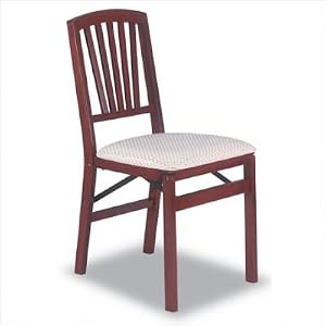 Slat Back Wood Folding Chair with Upholstered Seat (Set of 2) Finish: Oak by