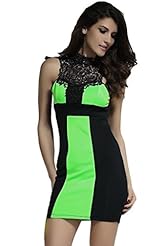 Embroidered High-Neck Polyester Party Dress/Mini Dress 