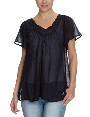 TOM TAILOR Damen Bluse, 20173960070/romatic lace top, Gr. 44, Blau (6000) Preisvergleich