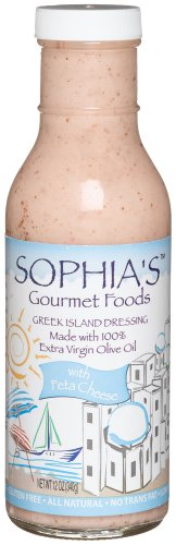 Sophia's Gourmet Foods Greek Island Dressing with Feta Cheese, 12-Ounces Bottles (Pack of 6)