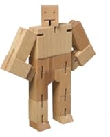 Micro Cubebot Brain Teaser Puzzle, Natural Wood