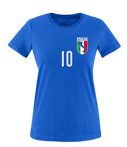 Luckja EM 2016 Trikot Italien Fanshirt EM04 Damen Rundhals T-Shirt