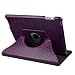 Ctech 360 Degrees Rotating Stand Leather Case for Apple iPad 3 and ipad 2 Purple Luxury Crocodile Pattern