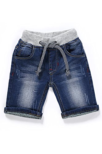 Little-Guest Baby Boys' Clothes Blue Knee-Length Jeans Shorts B210 (18-24 Months, Navy Blue)