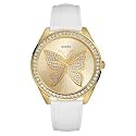 GUESS White Leather Strap Watch
