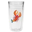 Colorful Caribbean Lobster 12 oz Slimline Insulated Beverage Tumbler, Clear