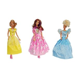 Barbie Doll Dresses - The Princess Collection (3 Dress Set) - DOLLS NOT INCLUDED Barbie Doll Dresses - The Princess Collection (3 Dress Set) - DOLLS NOT INCLUDED