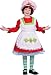 Strawberry Doll Costume Dress with Apron, Stockings and Hat with Wig
