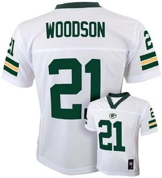 Charles Woodson NFL Youth Jersey: Away White #21 Green Bay Packers Jersey Youth M