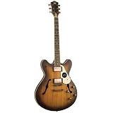 AXL Badwater Semi-Hollow Electric Guitar, Matte Sunburst