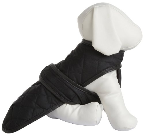 Wagwear Quilted Vest with Berber Fleece - Black - Size 12
