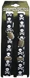 SKULL PRINTED SKINNY SUSPENDERS