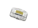 Mens Invisible Set Princess And Baguette Cut White and Canary Diamond Ring