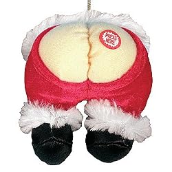 Santa Butt Musical Farting 5" Plush Christmas Ornament - by Tekky Toys